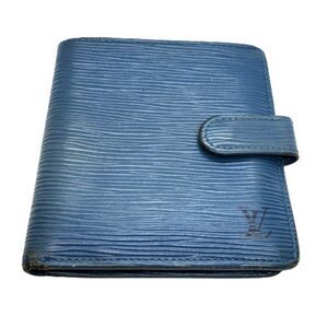 Louis Vuitton Blue Epi Leather Bifold Billfold Wallet / Snap Closure